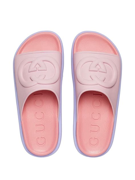 gucci slides gg rubber|Gucci rubber platform slides.